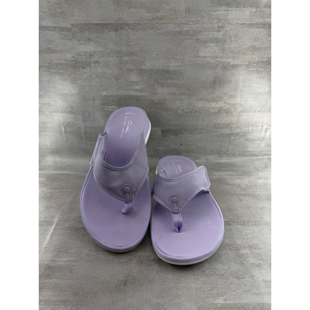 Clarks Cloudsteppers Arla Glitz Lavender Purple Flip Flop Sandals Women Sz 8M